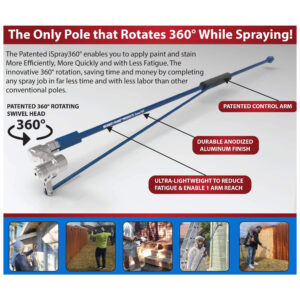 Monkey Rung iSpray360 44” Rotating Extension Pole